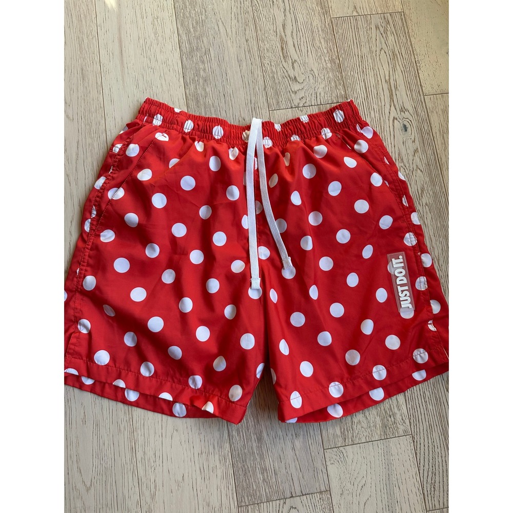 Nike Mens Sportswear Red Polka Dot Just Do It Shorts Small AR2371-657